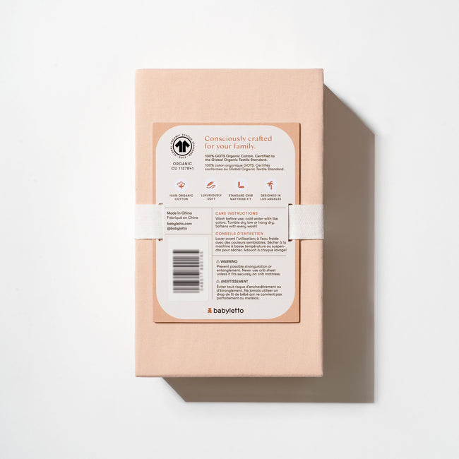 T32635DR,Babyletto,Organic Brushed Cotton Crib Sheet in Dusty Rose