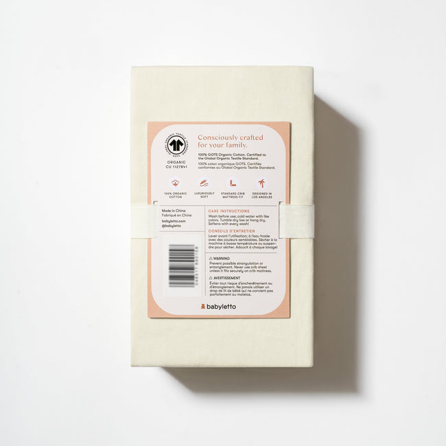 T32635I,Babyletto,Organic Brushed Cotton Crib Sheet in Ivory