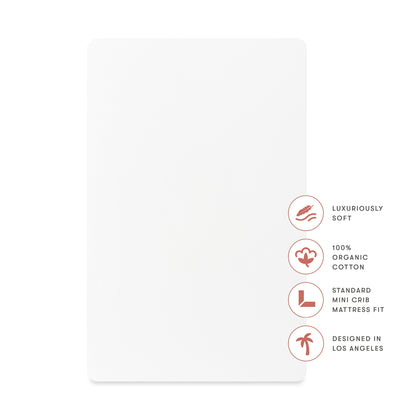 T32636BTW,Babyletto,Organic Brushed Cotton Mini Crib Sheet in Bright White