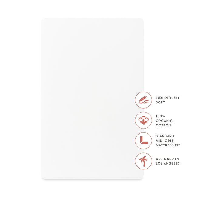 T32636BTW,Babyletto,Organic Brushed Cotton Mini Crib Sheet in Bright White
