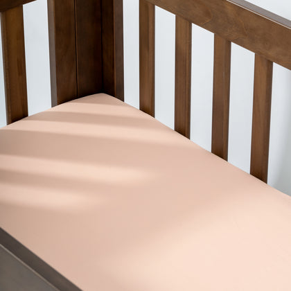 T32636DR,Babyletto,Organic Brushed Cotton Mini Crib Sheet in Dusty Rose