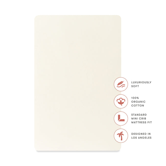 T32636I,Babyletto,Organic Brushed Cotton Mini Crib Sheet in Ivory