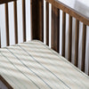 T33635ICS,Babyletto,Wonky Stripe Organic Brushed Cotton Crib Sheet in Ivory with Cool Multi-Color Stripes