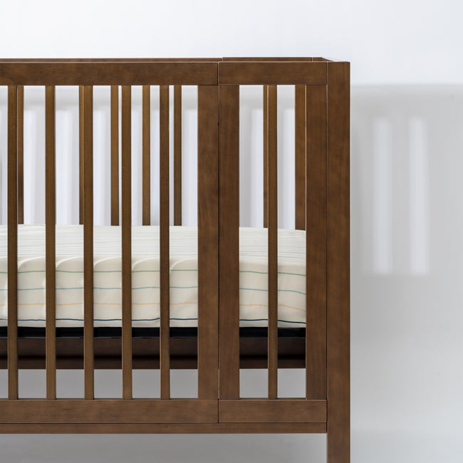 T33635ICS,Babyletto,Wonky Stripe Organic Brushed Cotton Crib Sheet in Ivory with Cool Multi-Color Stripes