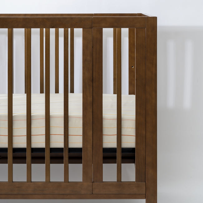 T33635IWS,Babyletto,Wonky Stripe Organic Brushed Cotton Crib Sheet in Ivory with Warm Multi-Color Stripes