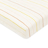 T33636IWS,Babyletto,Wonky Stripe Organic Brushed Cotton Mini CribSheet in Ivory with Warm Multi-Color Stripes