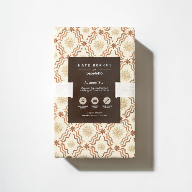 T34334ASR,Babyletto,Nate Berkus x Babyletto All-Stages® Bassinet Sheet in Autumn Star