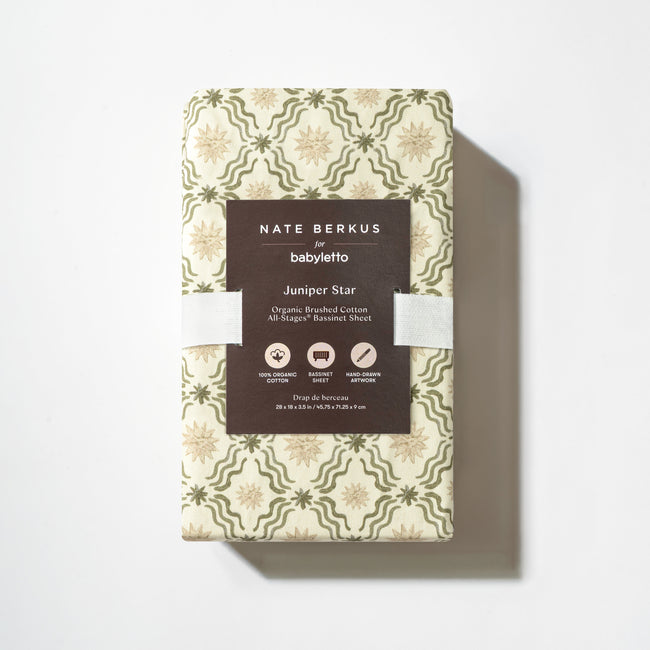 T34334JSR,Babyletto,Nate Berkus x Babyletto All-Stages® Bassinet Sheet in Juniper Star