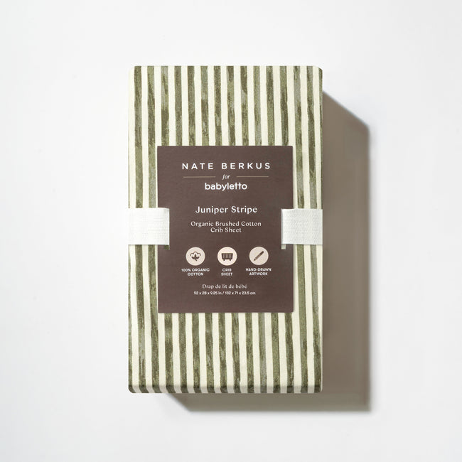 T34335JS,Babyletto,Nate Berkus x Babyletto Crib Sheet in Juniper Stripe
