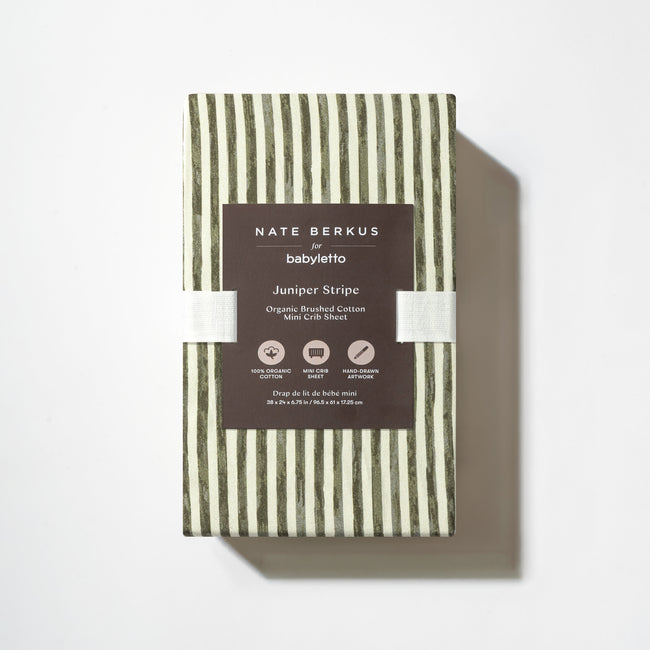 T34336JS,Babyletto,Nate Berkus x Babyletto Mini Crib Sheet in Juniper Stripe