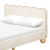 M31396PWBTAN,Babyletto Kids,Rizo Full Bed in Performance Ivory Boucle w/ VTan Leather Piping