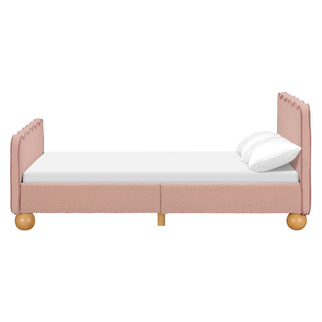 M31396PRSBRY,Babyletto Kids,Rizo Full Bed in Performance Rose Boucle w/Raspberry Piping