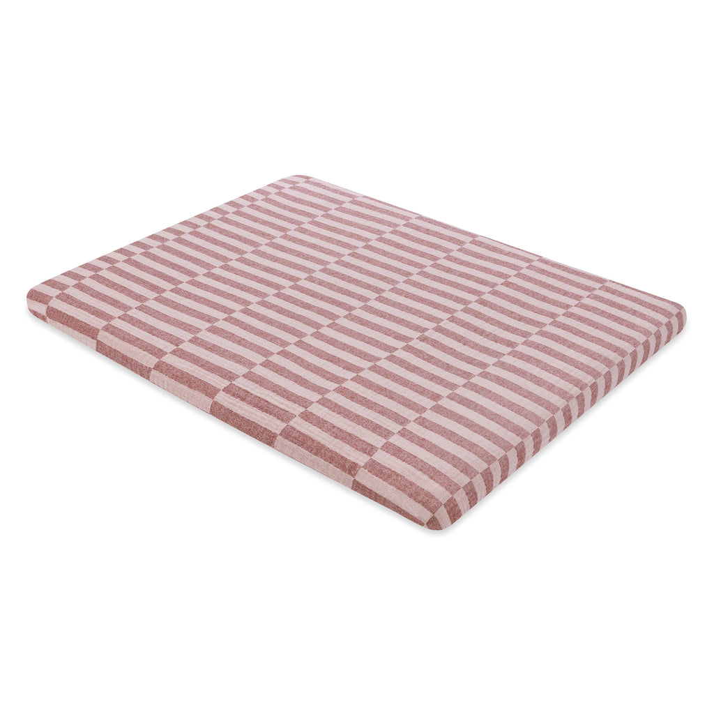 T30433,Babyletto,Maroon Stripe Muslin All-Stages Midi Crib Sheet in GOTS Certified Organic Cotton