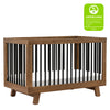 M4201NLB,Babyletto,Hudson 3-in-1 Convertible Crib w/ToddlerBedConversion Kit in Natural Walnut/Black