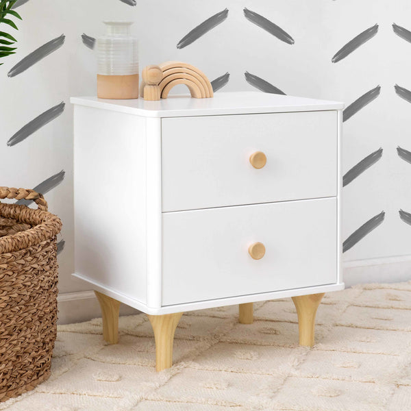 M9060WN,Babyletto,Lolly Nightstand with USB Port in White and Natural