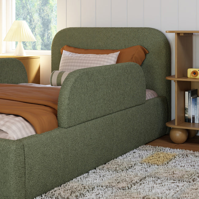 M31399POB,Babyletto Kids,Upholstered Twin/Full Bed Guardrail in Performance Olive Boucle