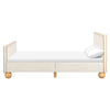 M31396PWBTAN,Babyletto Kids,Rizo Full Bed in Performance Ivory Boucle w/ VTan Leather Piping