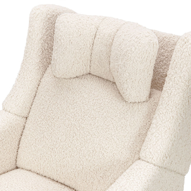 M11283AT,Babyletto,Kiwi Deluxe Power Glider Recliner w/Heat&Massage in Almond Teddy Loop