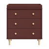 M9023CRN,Babyletto,Lolly 3-Drawer Changer Dresser w/Removable Changing Tray in Crimson/Natural