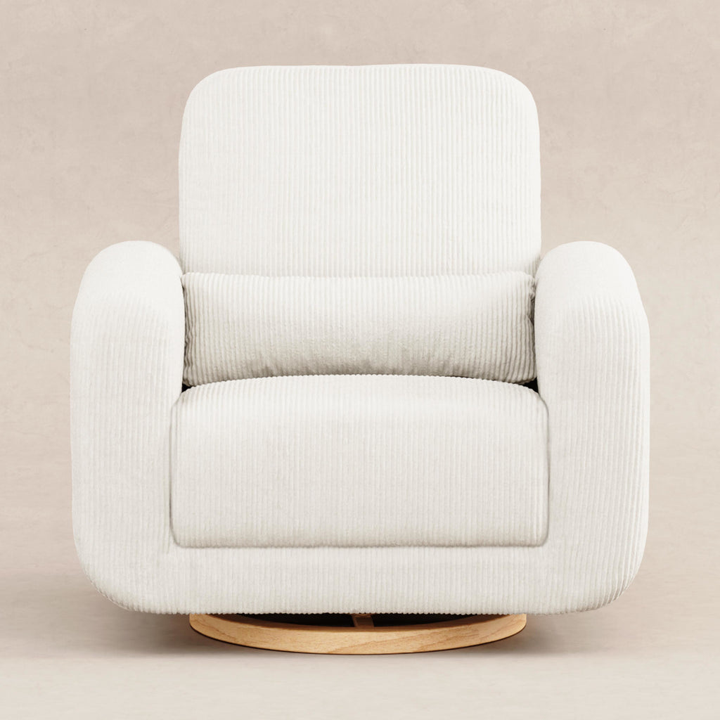 M10287YCLB,Babyletto,Tuba Glider in Ivory Corduroy with Light Wood Base