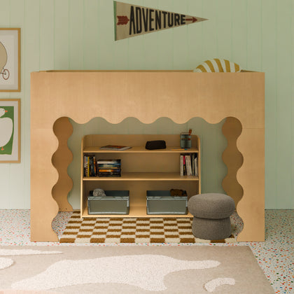 M31171HY,Babyletto Kids,Lido Wave Low Loft Twin Bed in Honey