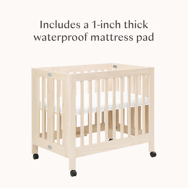 M6698NX,Babyletto,Origami Mini Crib in Washed Natural