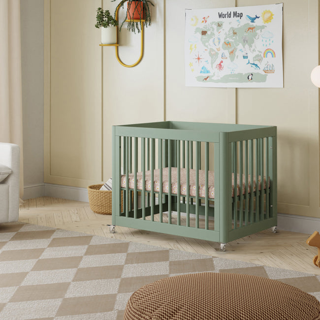 M23401LS,Babyletto,Yuzu 8-in-1 Convertible Crib w/All-Stages Conversion Kits in Light Sage