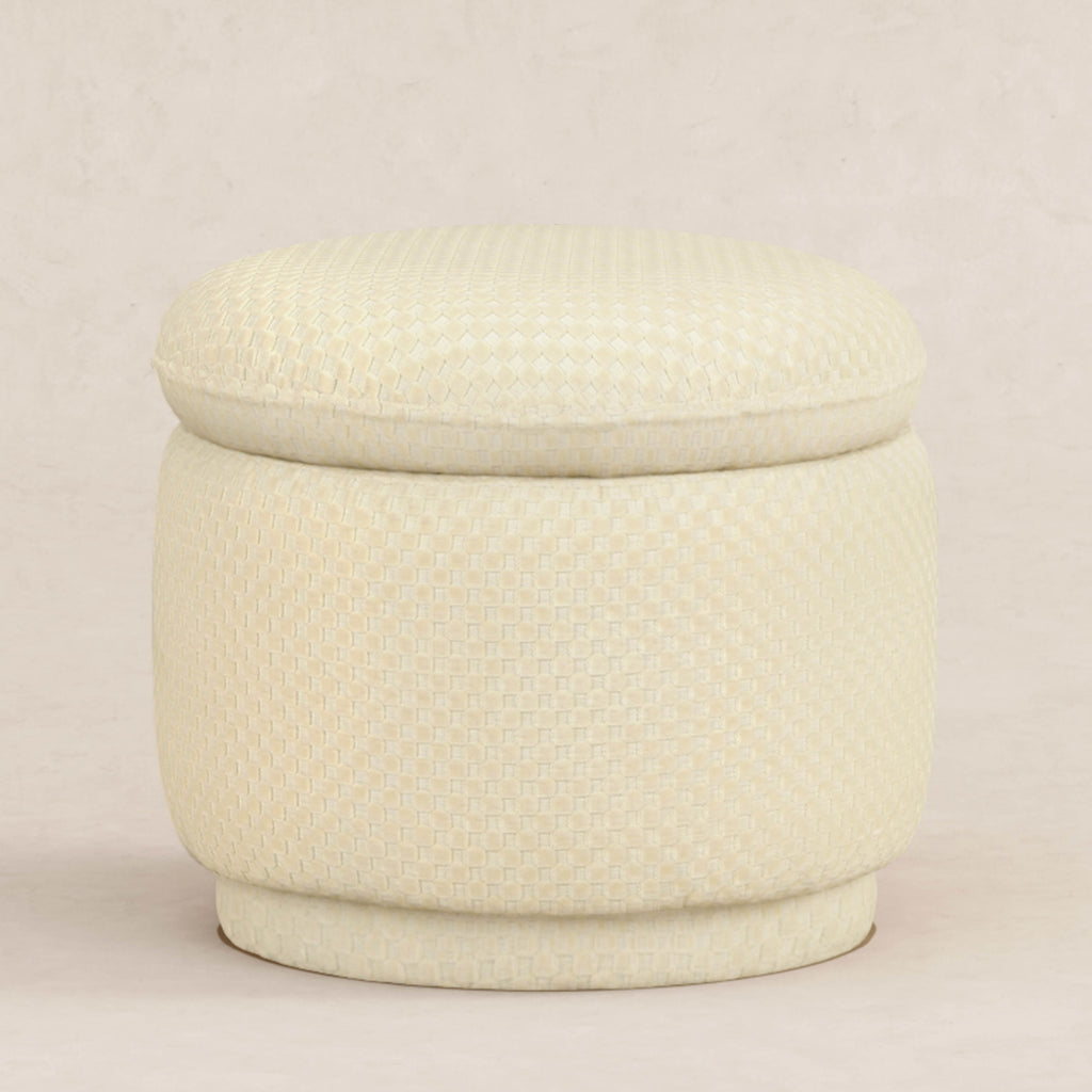 M22985IVC,Babyletto,Enoki Storage Ottoman in Ivory Velvet Checker