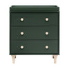 M9023FRGRNX,Babyletto,Lolly 3-Drawer Changer Dresser w/Removable Tray  Forest Green/Washed Natural