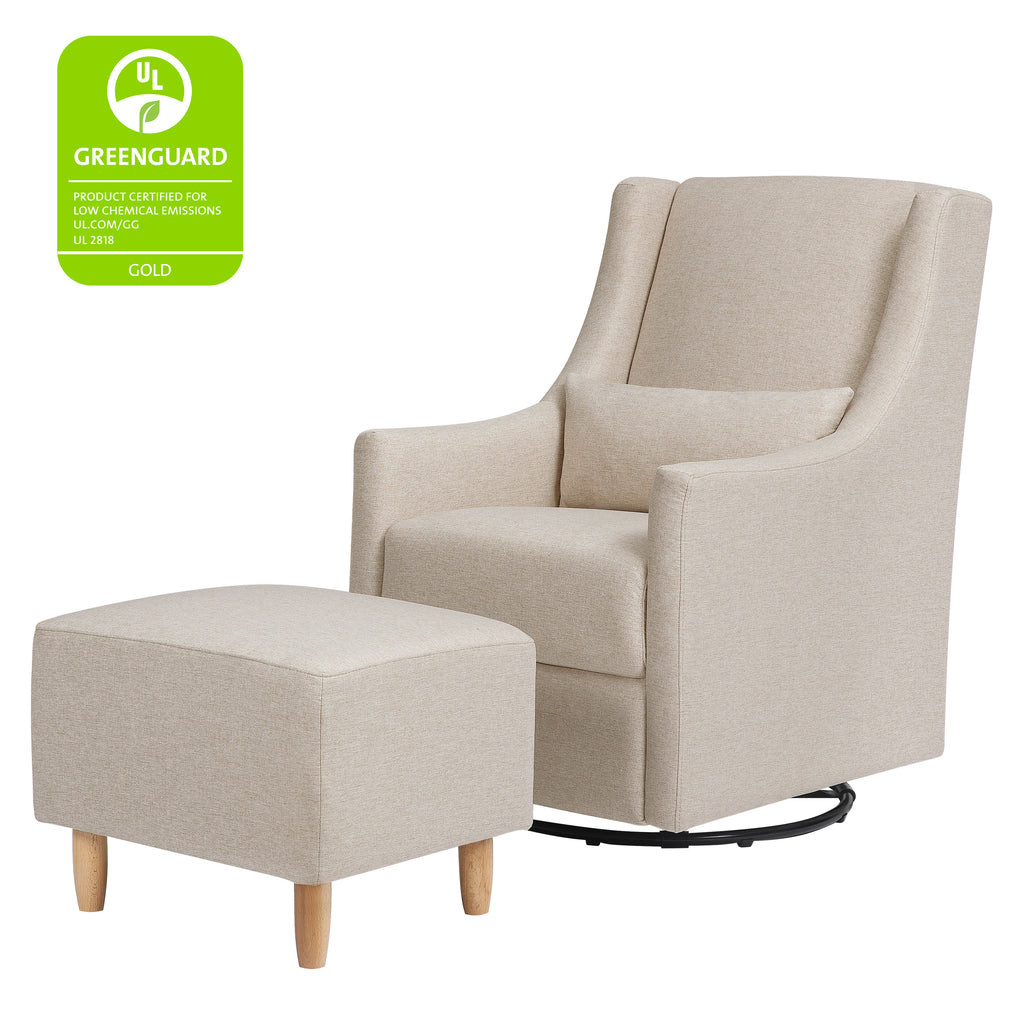 Toco Swivel Glider and Ottoman in Eco Performance Fabric Water Repellent Stain Resistant