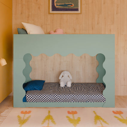 M31194LSHY,Babyletto Kids,Lido Wave Convertible Bunk Bed in Light Sage and Honey
