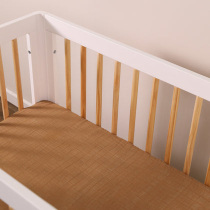 Mini Crib Sheet in GOTS Certified Organic Muslin Cotton
