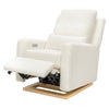 M23085CMSGLB,Babyletto,Sigi Glider Recliner w/ Electronic Control and USB in Cream Shearling w/Light Wood Base