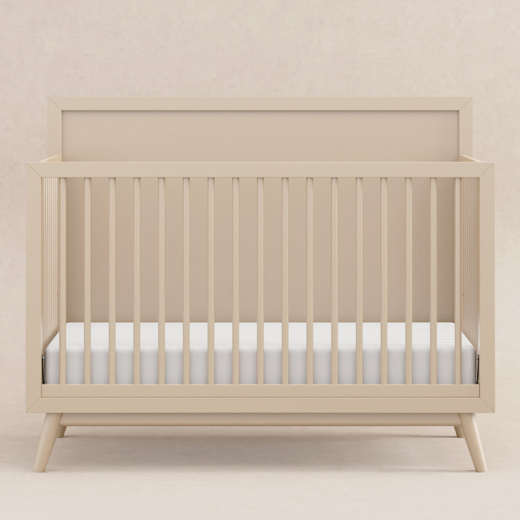 M15901TPE,Palma Mid-Century 4-in-1 Convertible Crib w/Toddler Bed Conversion in Taupe