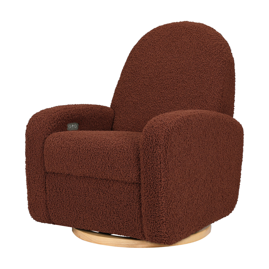 M23188RTLB,Babyletto,Nami Glider Recliner w/ Electronic Control and USB in Rouge Teddy Loop with Light Wood Base