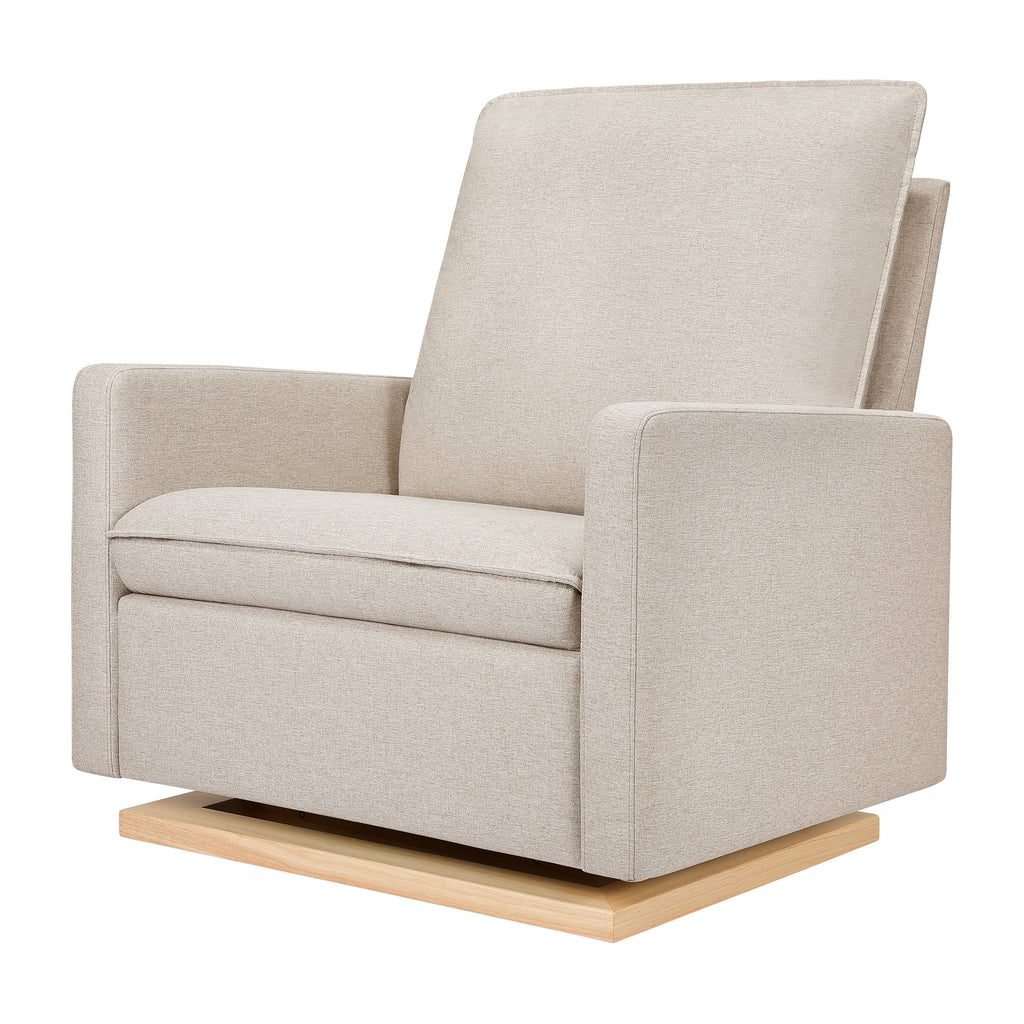 M20984PBEWLB,Cali Pillowback Chair and a Half Glider in Performance Beach Eco-Weave w/ Light Wood Base