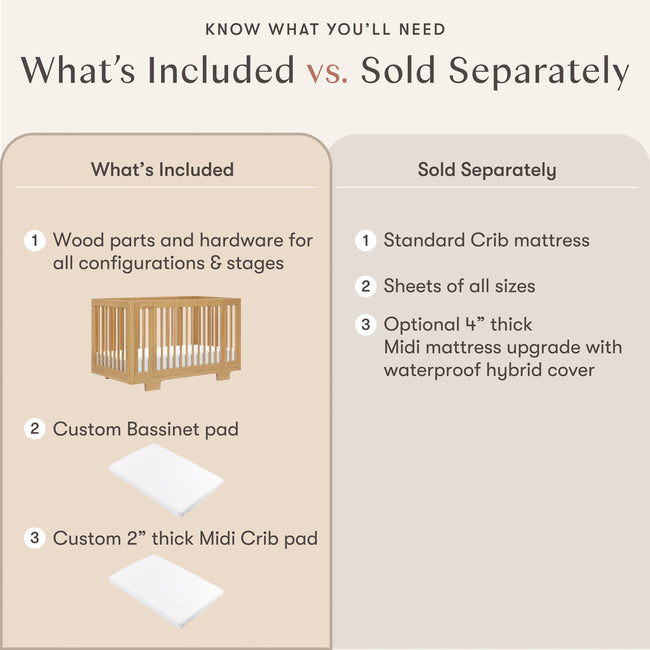M23401HY,Babyletto,Yuzu 8-in-1 Convertible Crib w/All-Stages Conversion Kits in Honey