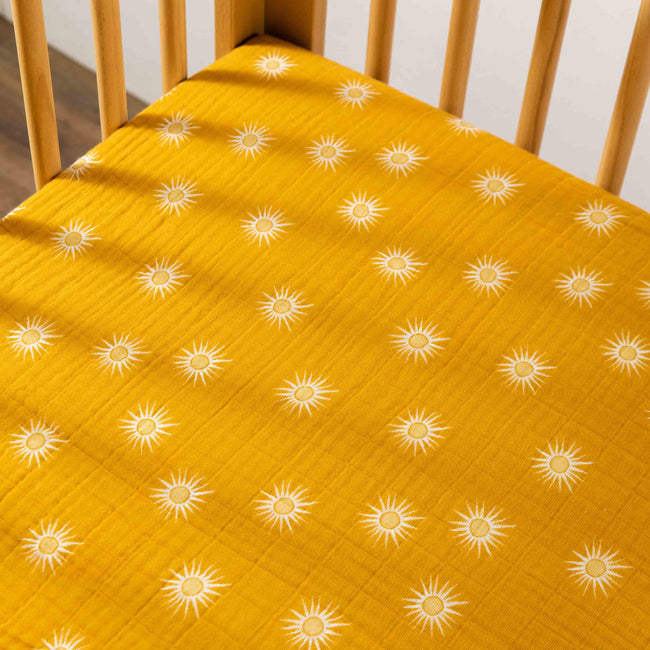 T26935,Babyletto,Golden Hour Muslin Crib Sheet in GOTS Certified Organic Cotton