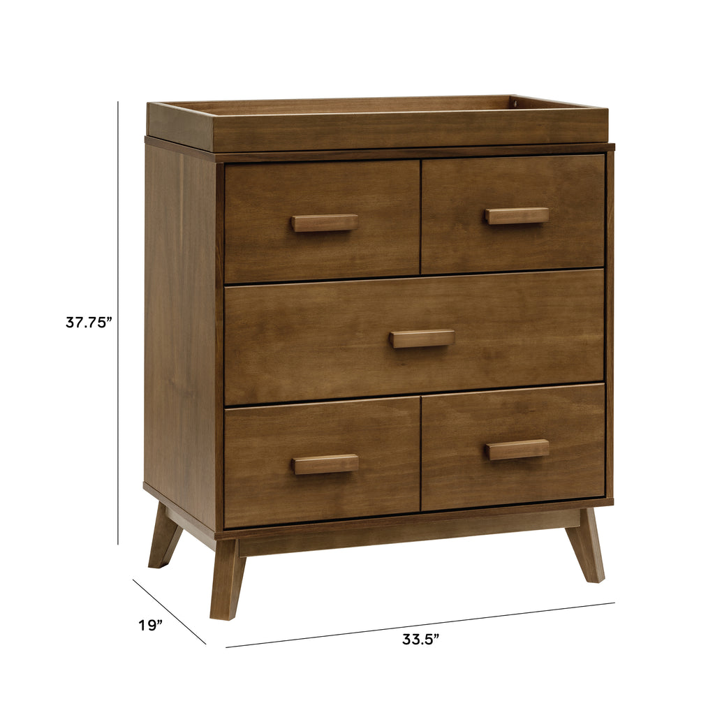 M5823NL,Babyletto,Scoot 3-Drawer Changer Dresser in Natural Walnut