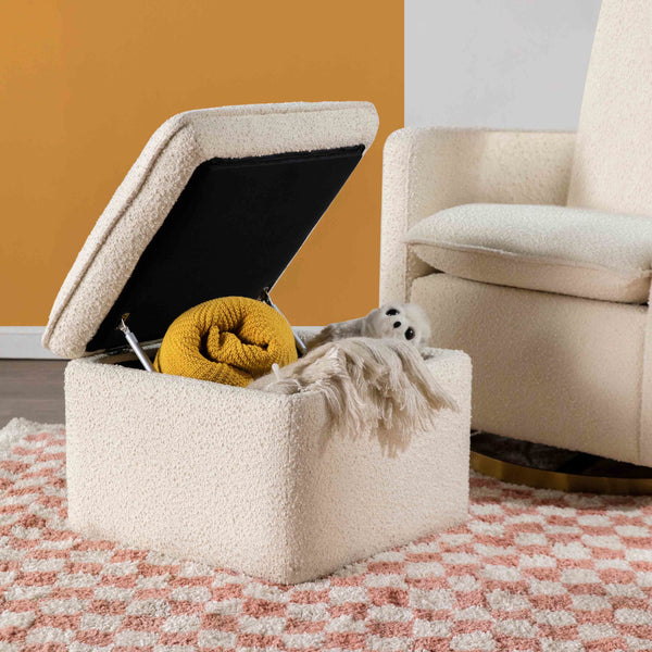 M20985WB,Babyletto,Cali Storage Ottoman in Ivory Boucle