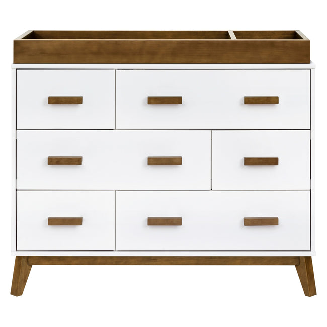M5826WNL,Babyletto,Scoot 6-Drawer Dresser in White/Natural Walnut