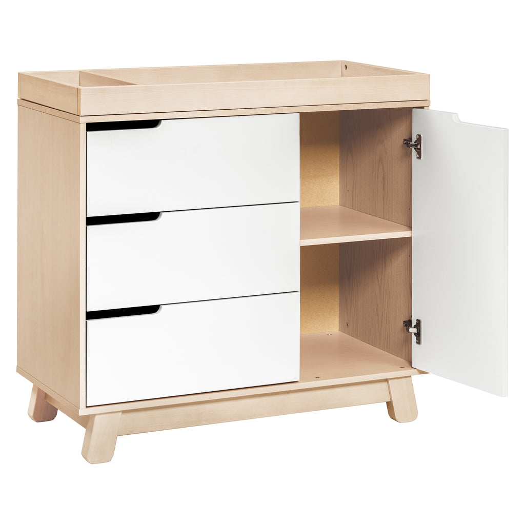 M4223NXW,Babyletto,Hudson 3-Drawer Changer Dresser w/Removable Changing Tray in WashedNatural/White