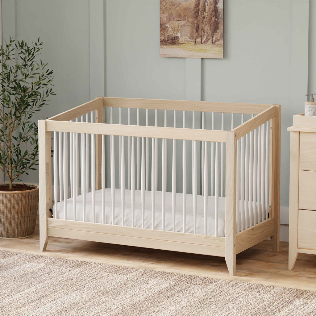 M10301NXW,Babyletto,Sprout 4-in-1 Convertible Crib w/Toddler Bed Conversion Kit in W Natural/White