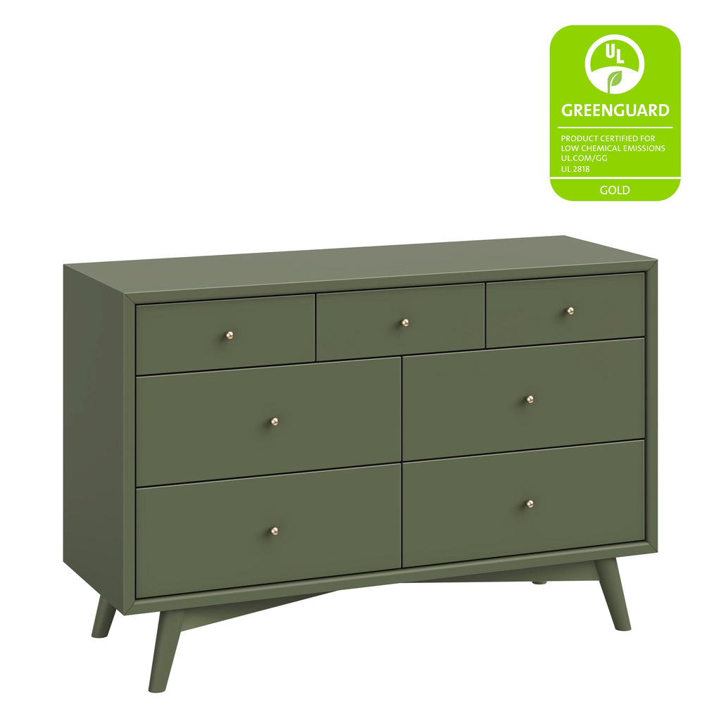 M15916OL,Babyletto,Palma 7-Drawer Double Dresser  Assembled in Olive