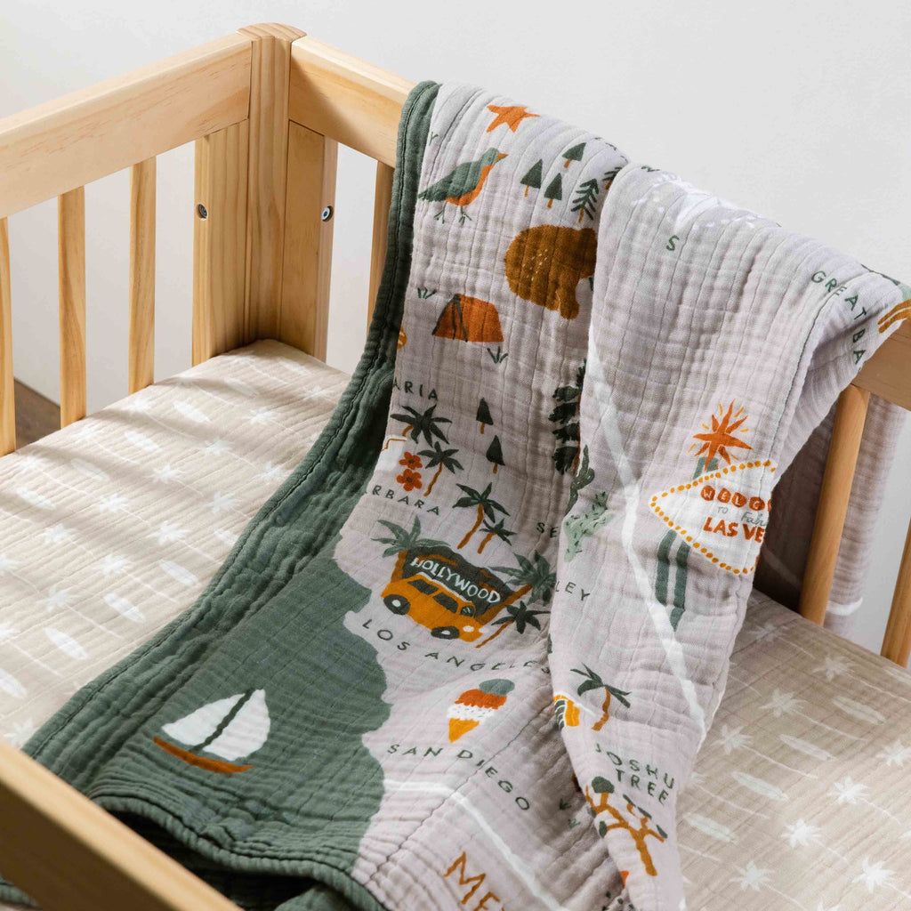 T27033,Babyletto,Beach Bum Muslin All-Stages Midi Crib Sheet Beach Bum Muslin All-Stages Midi Crib Sheet