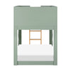 M31171LSHY,Babyletto Kids,Lido Wave Low Loft Twin Bed in Light Sage and Honey