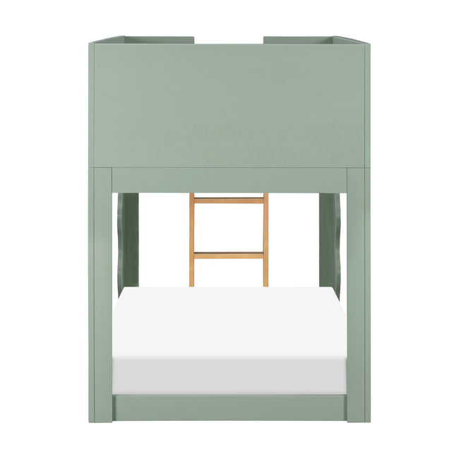M31171LSHY,Babyletto Kids,Lido Wave Low Loft Twin Bed in Light Sage and Honey