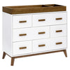 M5826WNL,Babyletto,Scoot 6-Drawer Dresser in White/Natural Walnut