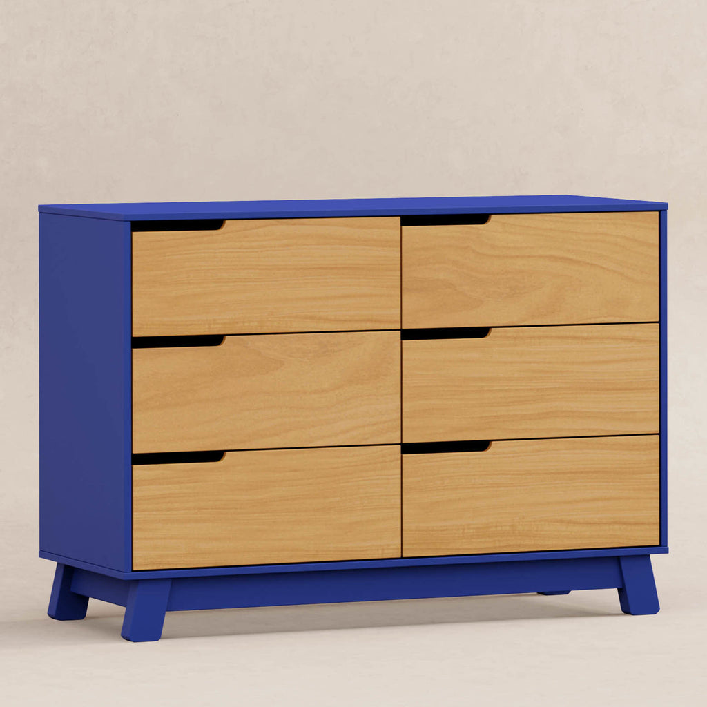 M4216CBTHY,Hudson 6-Drawer Double Dresser  Assembled in Cobalt and Honey