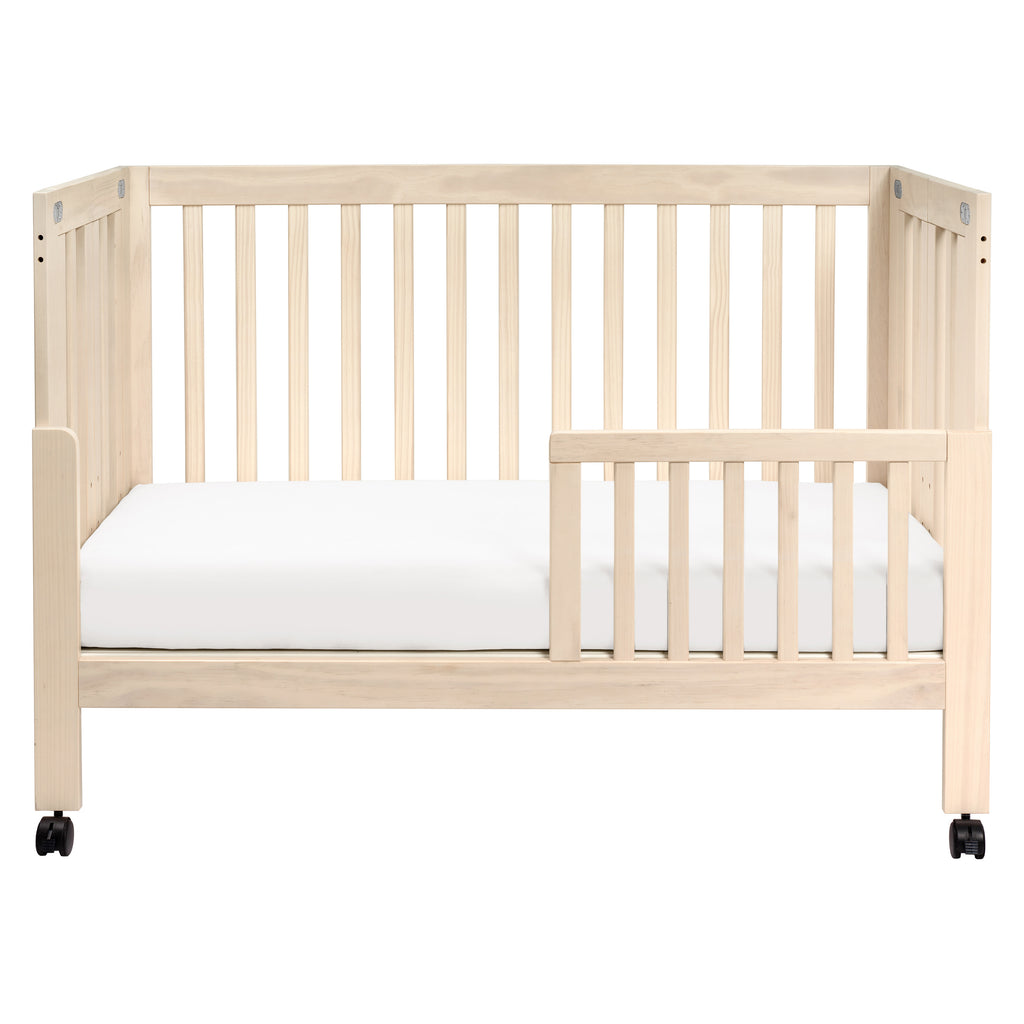 M6601NX,Babyletto,Maki Full-Size Folding Crib w/Toddler Bed Conversion Kit in Washed Natural